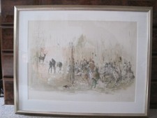 Otto Bachmann Grafik  Farblithographie Nr. 122 von 145 sign.  Jagdgesellschaft