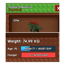 Grow a Garden – Rainbow Stegosaurus – Level 91 – 75 kg