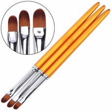 3 Gel Pinsel Oval Set Profi Gold Modellage Nailart Nails Gelpinsel Fingernägel