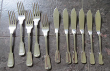 24359/ WMF Besteck Augsburger Faden Cromargan Fischbesteck  11-teilig