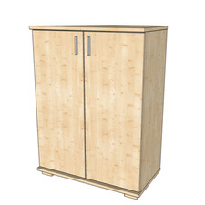 Nobis Kommode Sideboard mit Kleiderstange | 107cm hoch | 100% Bio Kiefer Massiv