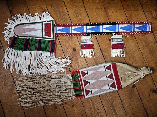 Native american set crow - native,