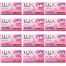 12 x Lux Soft Touch Stück Seife sanft duftend französische Rosen & Mandelöl 80g