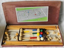 antikes Holzspielzeug altes Tisch Krocket Holz Spiel in OVP 50er Jahre