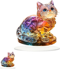Bunte Acryl Katzenfigur Deko