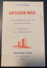 Kongress Programm 1958 FFM |