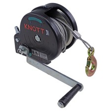 Knott 450kg Seilwinde mit 10m Stahlseil und schwarzem Gehäuse