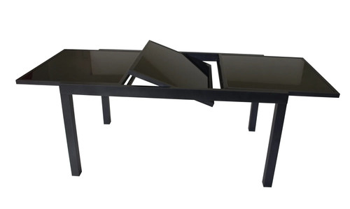 Ausziehtisch alu glas schwarz - ausziehtisch,