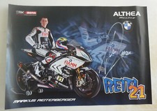 BMW Plakat Poster Markus Reiterberger mit Original Autogramm Motorrad Rennfahrer