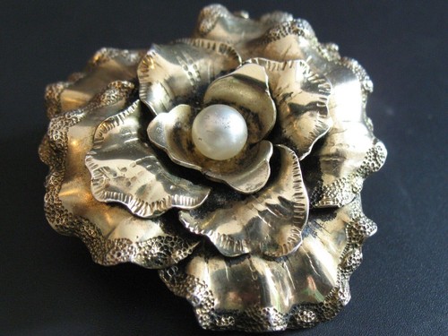Brosche silber 935 - silber, vergoldet