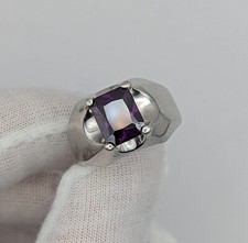 Wunderschöner 925 Silber Ring mit Amethyst dunkel Lila Schmuck Damen