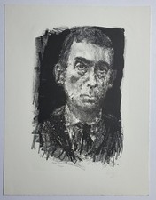 Grafik Print Lithografie Portrait Hugo Ball Bernhard Heisig Signiert