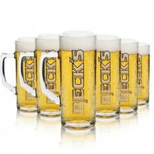 6x Becks Bier Glas Krug 0,5l