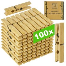 100 Wäscheklammern Bambus Holz Holzklammern Holzwäscheklammern Wäsche Klammern