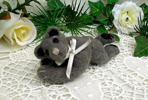 Filz teddy bär luca - bär, grau