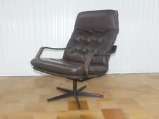 Skandinavian Design Relax Armchair Leder Sessel Braun 70er Jahre Typ 2
