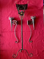 Metall Kerzenständer Wand (2) Boden (1) geschmiedet Deko Ritter