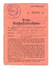 Dritte Reichskleiderkarte Hansestadt Köln 1942 LWA Düsseldorf