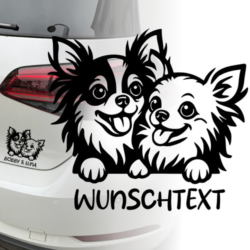 Chihuahua aufkleber paar - chihuahua, hunde