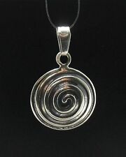 Echter Sterling Silber Anhänger Spirale Massiv Punziert 925 Handgefertigt