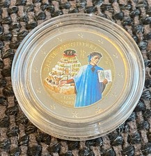 2 Euro 2015 aus Italien, Dante Alighieri, coloriert, farbig