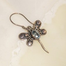 1 Ohrring Silber 925 Libelle mit Blautopas Dragonfly 1,8 g Ohrhänger Ohrschmuck