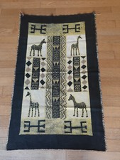 Wandtuch Decke Teppich Afrika Südafrika handgedruckt schwarz gelb Giraffe