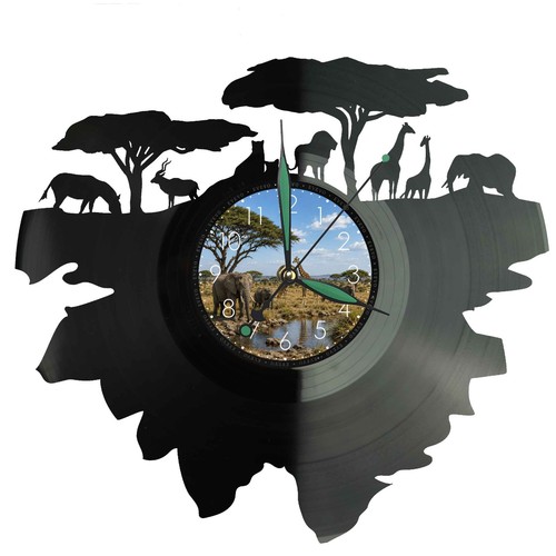 Afrika wanduhr savanne elefant - wanduhr,