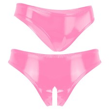 DE Damen Wetlook Lack Leder