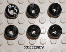 Lego 6 x Kugel Kugelgelenk mit durchgehender Achsbohrung schwarz #53585