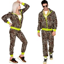 KARNEVAL FASCHING KOSTÜM TRAININGSANZUG LEOPARD 80ER JAHRE GR. M NEU OVP