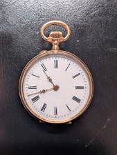 Damentaschenuhr gold 585, Schweizer Ankerwerk, reich ornamentiertes Goldgehäuse