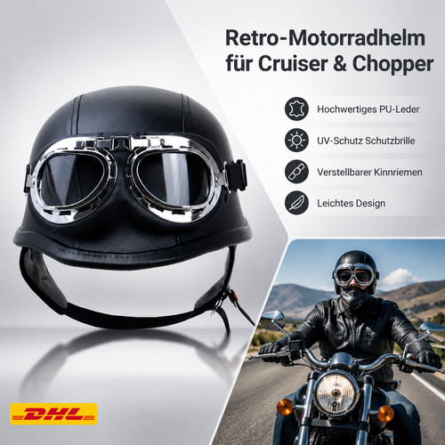 Halbschalenhelm retro cruiser - halbschalenhelm,