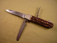 Altes Jagdmesser hirschhorngriff Diefenthal Solingen Klappmesser