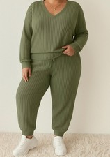 2 teilig Ripp Strick Set