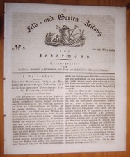 Stuttgart 26.3.1834 Feld-Garten-Zeitung Titelvignette 