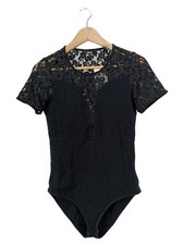 ONLY Damen Body Spitze floral kurzarm schwarz Gr. M