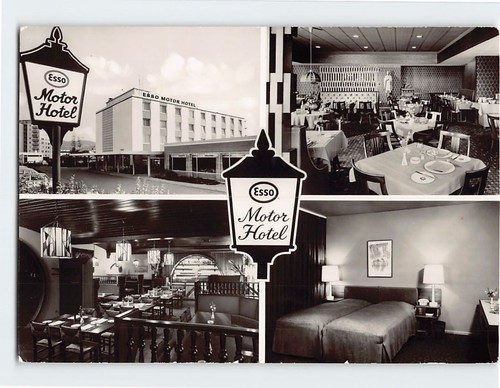 Postcard esso motor - postcard, hotel