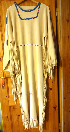 Hirschlederkleid lange ärmel - hirschlederkleid,
