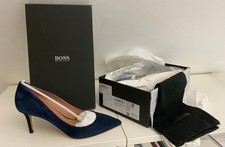 Hugo Boss Damen Pumps Wildleder, Dunkelblau, Gr. 39