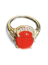 Rote koralle ring - rote,