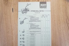 AGRIA Universal-Einachser Preisliste Typ 2400 mit 7 PS 4 Seiten 1972