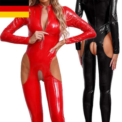 Damen wetlook bodysuit - bodysuit, hose