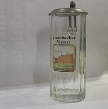 Glaskrug mit zinndeckel - mit,