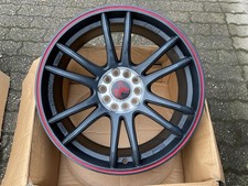1x Keskin KT12 Racing 8x19 ET45 5x112 Matt Black Lip Red