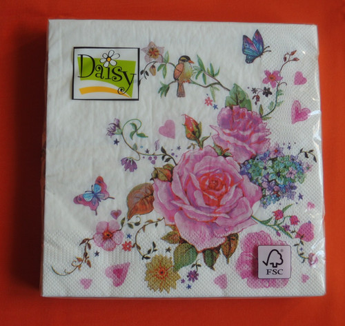 Servietten rosa rosen - 20, vogel