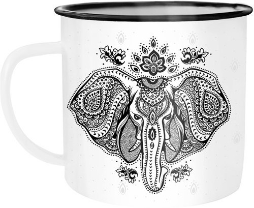 Emaille tasse becher elefant - emaille,