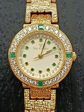 Damen Armbanduhr Neu "Yves Camani" Schweiz Smaragd u. Diamond Ausführung Selten 