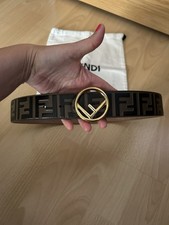 Original Fendi FF Gürtel Braun 4 Cm Breit Gr. 80 Top 