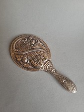 Hand, Reise Taschenspiegel 900 Silber Floral Geschliffene Glasrand F Balci?